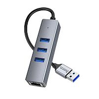 Сетевой адаптер + хаб Hoco HB34 USB 3.0