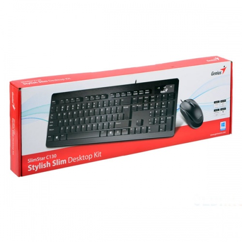 Комплект (клавиатура и мышь) Genius SlimStar C130 Black USB фото 5