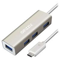 Разветвитель USB 3.0 Type-C Ginzzu GR-518UB Silver