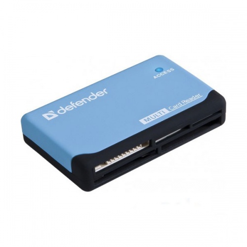 Картридер USB 2.0 Defender Ultra Black-Blue фото 2