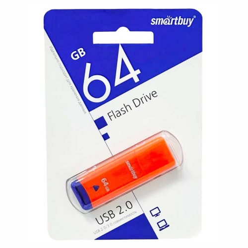 Флешка USB 2.0 SmartBuy Easy 64Gb Orange фото 2 Флешка USB 2.0 SmartBuy Easy 64Gb Orange фото 2