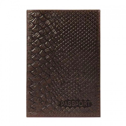 Обложка для паспорта "Питон", коричневая