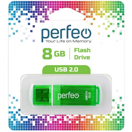 Флешка Perfeo C13 8Gb Green фото 2