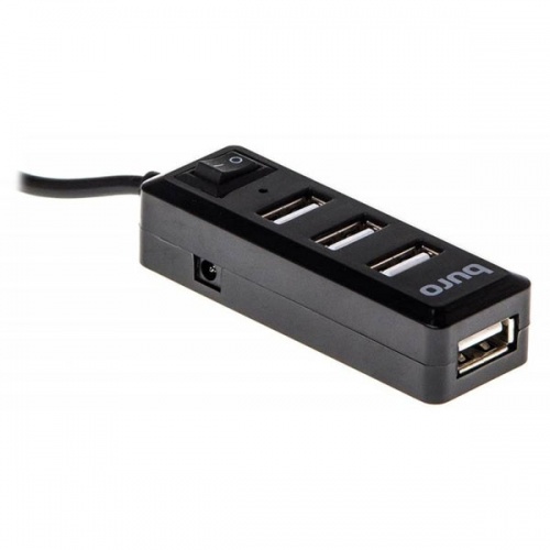 Разветвитель USB 2.0 Buro BU-HUB4-0.5L-U2.0 Black