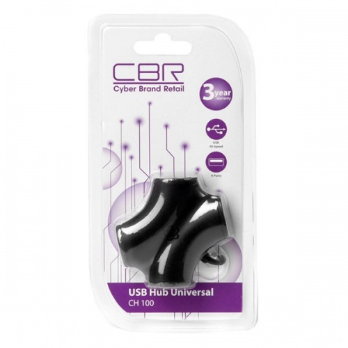 Разветвитель USB 2.0 CBR CH-100 Black фото 5