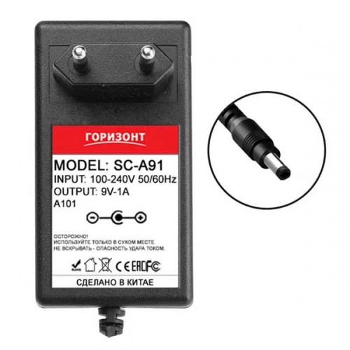 Блок питания Горизонт SC-A91 (9B/1A/5.5x2.5 мм)