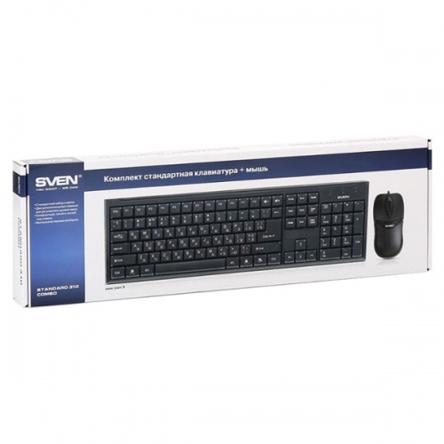 Комплект (клавиатура и мышь) Sven Standard 310 Combo Black USB фото 3