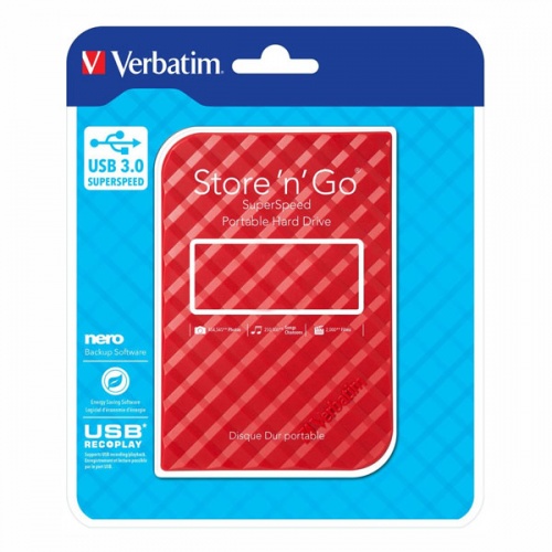 Внешний жесткий диск Verbatim Store'n'Go 3.0 1Tb Red фото 5