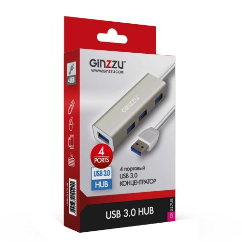 Разветвитель USB 3.0 Ginzzu GR 517UB фото 3