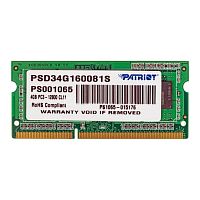 Модуль памяти So-DIMM Patriot PSD34G160081S DDR3 4GB 1600MHz