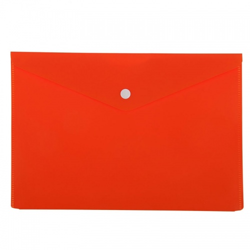 Папка-конверт на кнопке Бюрократ А5, оранжевый
