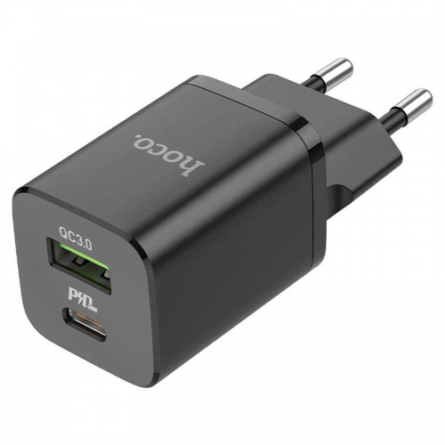 Зарядное устройство Hoco N13 PD30W + QC 3.0 + кабель Lightning Black фото 2