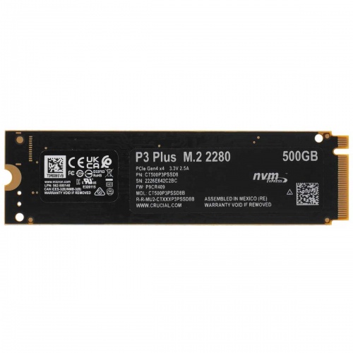 SSD накопитель M.2 PCI-E Crucial P3 Plus NVMe 500Gb фото 2