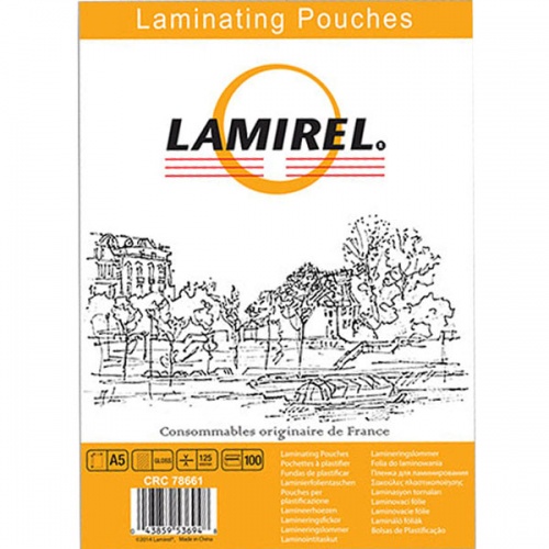Пленка для ламинирования Lamirel А5, 125 мкм, 100 шт.