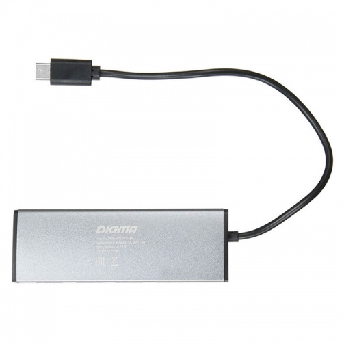 Разветвитель USB Type-C Digma HUB-4U2.0-UC-DS Silver фото 3