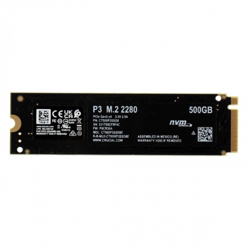 SSD накопитель M.2 PCI-E Crucial P3 NVMe 500Gb фото 2