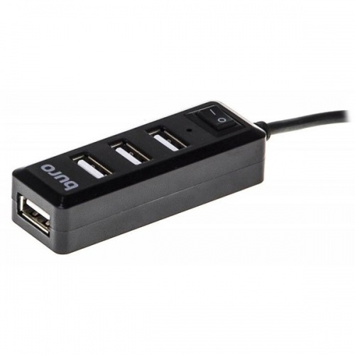 Разветвитель USB 2.0 Buro BU-HUB4-0.5L-U2.0 Black фото 2
