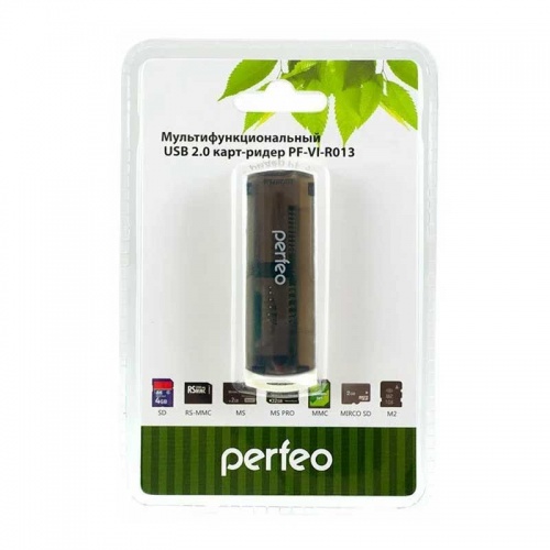 Картридер USB 2.0 Perfeo PF-VI-R013 Black фото 2