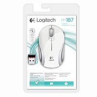Мышь Logitech M187 Mini Wireless White-Silver