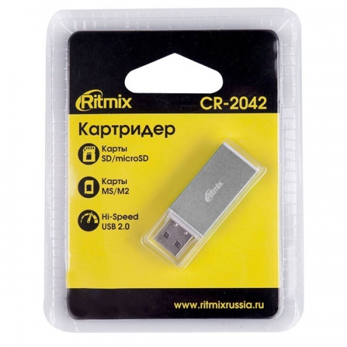 Картридер USB 2.0 Ritmix CR-2042 Silver фото 2